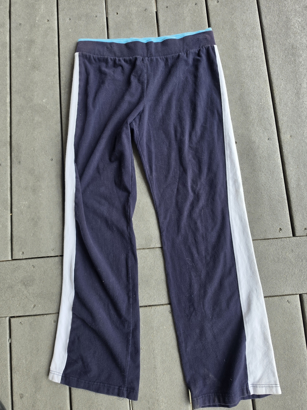 Prospirit Navy and White Kids Leggings with Light Blue Waistband